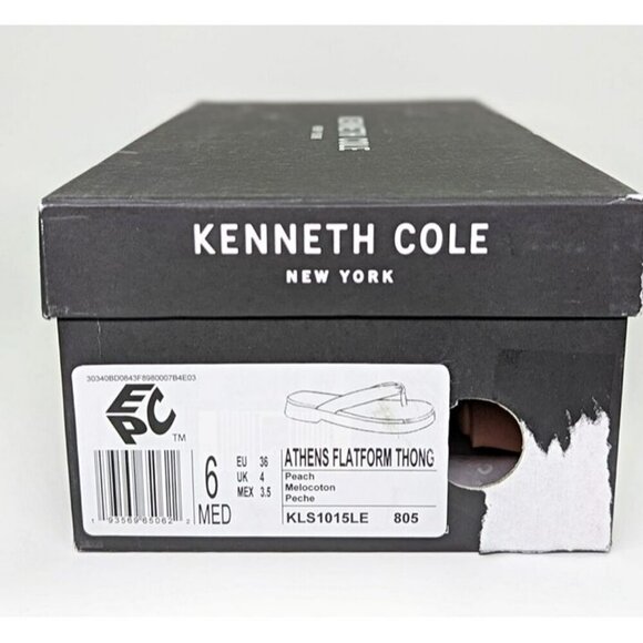 Kenneth Cole Women's Athens Platform Thong in Peach Leather Size 6 (MSRP $89) - Picture 11 of 11